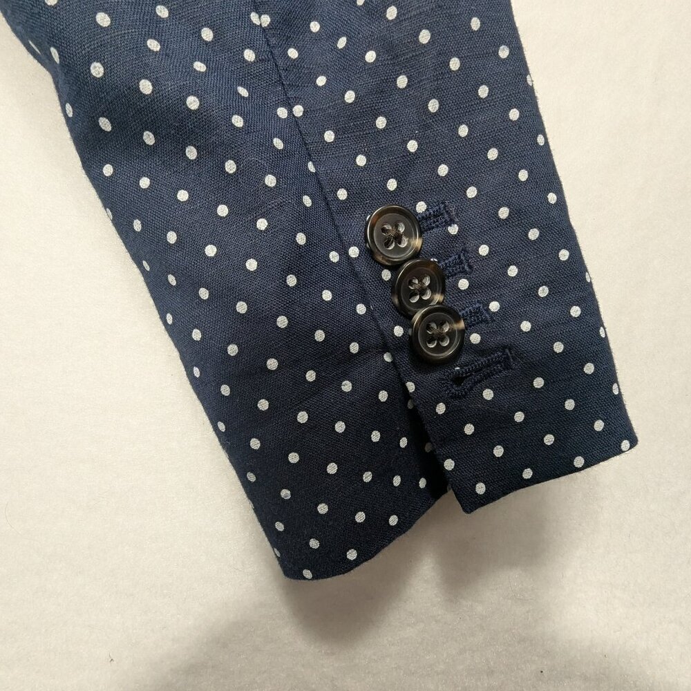 J. Crew  Blazer Polka Dot Navy Blue size 00 - Picture 14 of 14